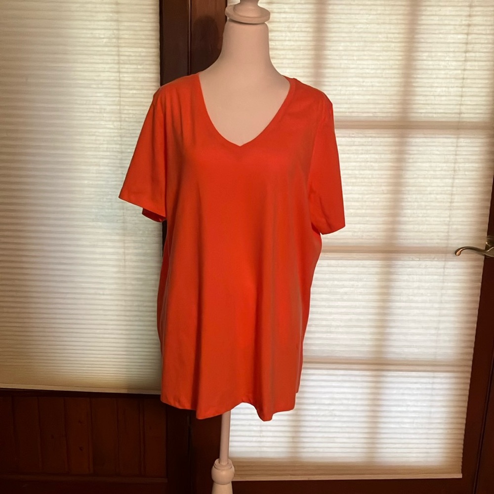 Women's V-Neck Orange Top